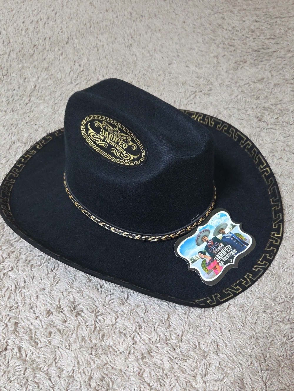 Pepe Acuilar JARIPEO SIN FRONTERAS unique LG Black Wool Cowboy Hat